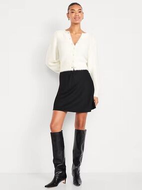 Old Navy Black Mini Skirt with Subtle A-Line